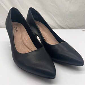 Clarks Women's Kataleyna Gem Black Leather Size 9W NWOT